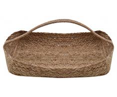 Moycor Jute Cesta Rectangular, Yute, Natural, 23x33x6 cm