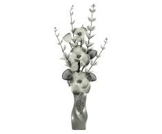 Flourish 724245 E13 – Florero con flor artificial de color blanco y negro, color blanco, negro, 80 cm, grande