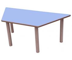 Mobeduc 600552H143 - Mesa infantil trapecio, 120 x 60 cm, talla 3, madera, color haya y azul lavanda