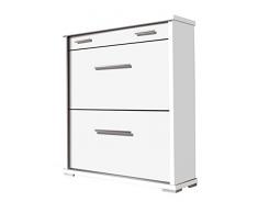OVERHOME365 2219 B - Zapatero, madera, color blanco, 78x26x92.5 cm