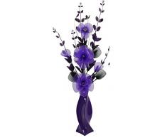 Flourish 722012 – PT-30 Violeta – Jarrón con flores y negro flores artificiales, 80 cm