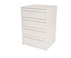 Samblo Kai - Cajonera de melamina con 4 cajones (varios colores y tamaños) de 50 cm de ancho, color blanco