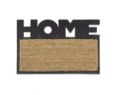 Relaxdays – Felpudo HELLO para la entrada del hogar, 1.5 x 40 x 60 cm, Fibra de coco y PVC, antideslizante, Color natural