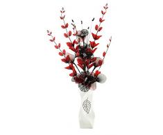 Flourish 724634 E13 – Florero con flor artificial de color rojo y negro, color rojo/negro, 80 cm, grande