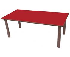 Mobeduc 600551.6H103 - Mesa infantil rectangular, 120 x 60 cm, talla 3, madera, color haya y rojo cereza