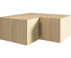 TRASMAN 1034roble Armario superior de esquina, madera aglomerada melaminharzbeschichtete Madera de Roble Bardolino, 91,5 x 91 x 41 cm