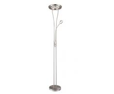 WOFI Lámpara de Pie Integriert, 28.0 W, Nickel Matt / Chrom, 25 x 25 x 180 cm