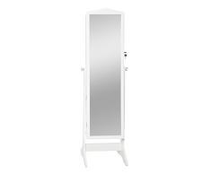 Mauro Ferretti 653980000 Joyero de Espejo de Tierra 41,5 141 x 49 x cm, Tablero DM, Color Blanco
