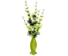 Flourish 721084 PT-30 verde jarrón con Lime flor artificial, 80 cm