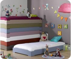 Cama apilable, HAPPY, 90x190cm, con somier, Azul