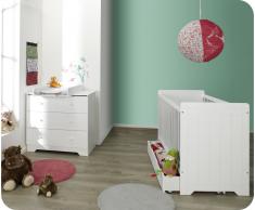 Mini dormitorio OSLO Blanco Colchón incluido