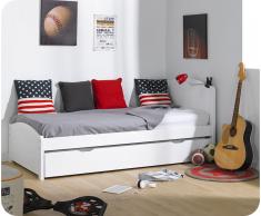 Cama nido juvenil 90x200cm NATURE Blanca madera maciza