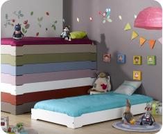 Cama apilable, HAPPY, 90x190cm, con somier, Blanca