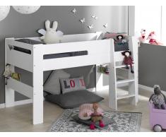 Cama media alta LONDON 90x190cm Blanca