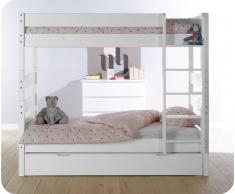 Litera KIDS+Cama nido supletoria. Blanca. 90x190cm