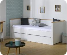 Sofá Cama Nido 80x200cm NOVA. Blanco/Haya