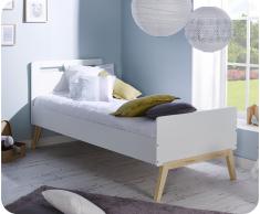 Cama juvenil SUEÑO Blanca/Madera 90x200cm