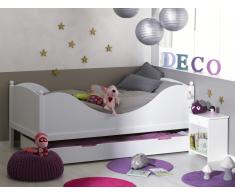 Dormitorio juvenil COLOR Blanco Cama+Mesita+Somier