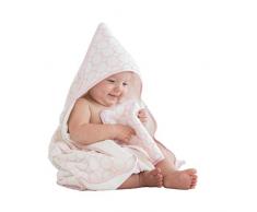 SwaddleDesigns Toalla con Capucha Algodón Orgánico, Gorro con círculos y acabado satinado, Rosa pastel