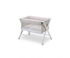 Pirulos 28412520 - Minicuna plegable tijera nogal, diseño stars, 68 x 90 x71 cm, color blanco y lino