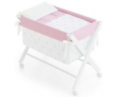 Bimbi Romantic - Minicuna, 68 x 90 x 71 cm, color blanco y rosa