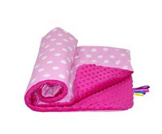 Babys Comfort - suave manta Minky, Rojo (manchas rosadas / Rosa Minky), 100 x 75 cm