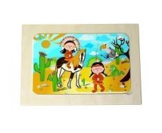 Hess 14881 - Juguete de madera, puzzle indios