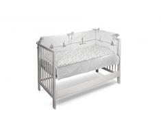 Petit Lazzari Cities - Set de colcha - edredón y protector para cuna de 60 x 120 cm, diseño Trend, color gris