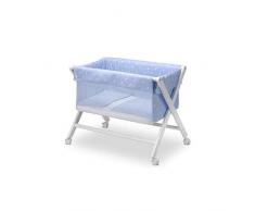 Pirulos 28213010 - Minicuna plegable tijera blanca, diseño stars, 68 x 90 x71 cm, color blanco y azul