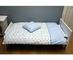 Motherhood 3 en 1 - Juego de cama infantil (100% algodón), varios diseños azul-verde lunares
