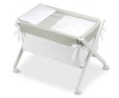 Bimbi Romantic - Minicuna, 68 x 90 x 71 cm, color blanco y gris