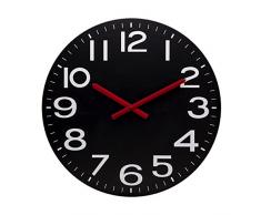 Unilux 400031697 de radio reloj de pared Mega | Reloj |1 stück| Negro | 60 cm | indicador rojo