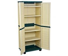 Catral 63010003 - Armario 4 estantes, 75 x 52.5 x 187 cm, color verde y beige