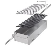 Sauvic 02925 - Barbacoa para barco y baranda, inoxidable, 18/8, 60 x 25 cm