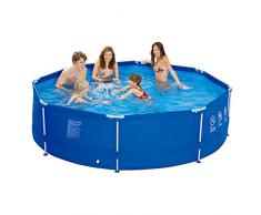 Jilong Sirocco Blue 300 - Piscina circular tubular de acero, ø 300 x 76 cm