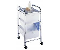 Wenko Cajonera Messina 3 cajones blanco Cromo