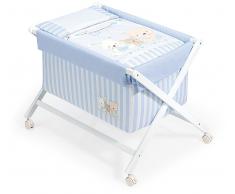 Interbaby Minicuna Con Textil Blanco Modelo Love (Azul)