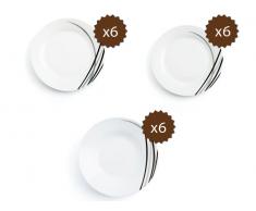 Vajilla de porcelana Quid redonda de 18 piezas Bosal