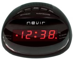 RADIO RELOJ NEVIR NVR333DD NEGRO DOBLE ALARMA