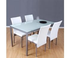 Conjunto mesa + 4 sillas blancas