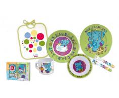 Planet Baby Vajilla Melamina 7 Pzas. Plato Hondo,llano, Bol, Vaso, Cubiertos, Babero