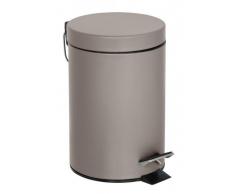 Wenko Cubo de pedal 3 lts. Taupe Acero pintado 17x25 cm