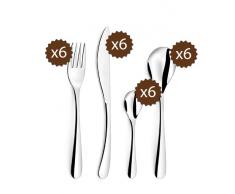 Set de 24 cubiertos Amefa Nymphea en acero inoxidable