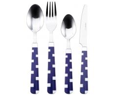 Renberg Cuberteria De 24 Piezas Modelo Squad Navy - Acero Inoxidable