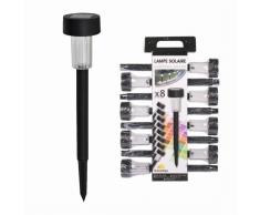Set de 8 lamparas solares de plástico H 36 cm