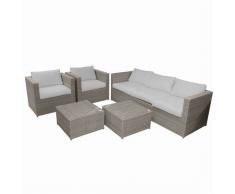 Conjunto Muebles JardÃn Florida Blanco-Marrón 6 piezas