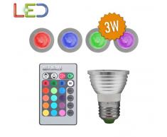 Bombilla LED E27RGB45 3W 16 Tonos