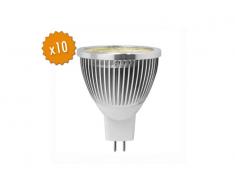 Pack 10x Bombilla LED Unotec MR16C45-5W Blanco cálido 49.0032