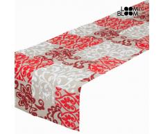 Bigbuy Camino de mesa damasco rojo by Loomin Bloom