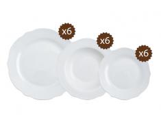 Vajilla de Porcelana 18 piezas Bidasoa Ottoman white